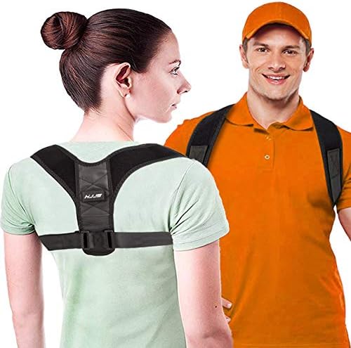 HJJS Back Posture Corrector for Women and Men - Upper Back Brace Clavicle Support Device for Thoracic Kyphosis and Shoulder - Neck Pain Relief (Regular)