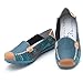 Fheaven New Women Leather Shoes Loafers Soft Leisure Flats Female Casual Shoes Boat Shoes Flats (US:7, Blue)