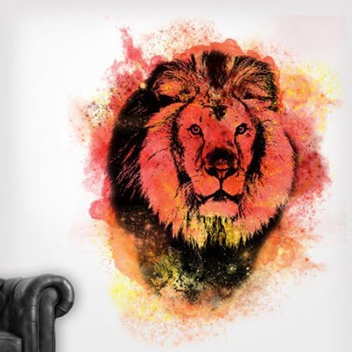HWJ060108_72 Lion Spray Paint 72 Inch Artsy Vinyl Wall Decal
