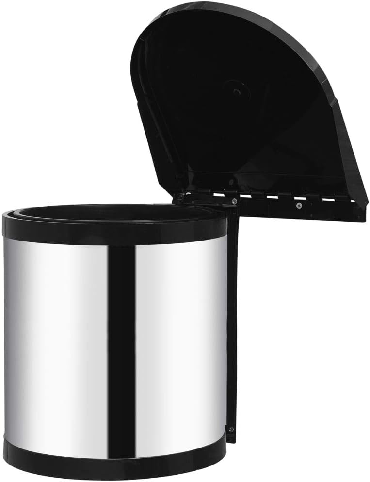 ZVD Pattumiera sospesa con coperchio, in acciaio inox, per compost, da