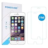 [2-Pack] iPhone 7 6S 6 Screen Protector, Poweradd Tempered Glass Screen Protector Film (0.33mm) for Apple iPhone 7/6S/6 with 9H Hardness, Anti Scratch and Fingerprint Resistant - Lifetime Warranty
