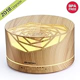 Ultrasonic Aromatherapy Essential Oil Diffuser - Unique Design Humidifier with Adjustable Mist Modes & Night Lights, Waterless Auto Shut off for Office Home Bedroom Living Room Study Yoga Spa