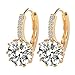 MyDreamsStore Women's 18k Gold Gp Clear Rhinestone Crystal Zirconia Cz Earrings with Bracelet