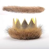 Where The Wild Things Are Max Costume Supplies Wild Max Crown Tail First Birthday Gold Pleather Fur Play Boys Girls Dress Up Party Cake Smash Things King of the Jungle