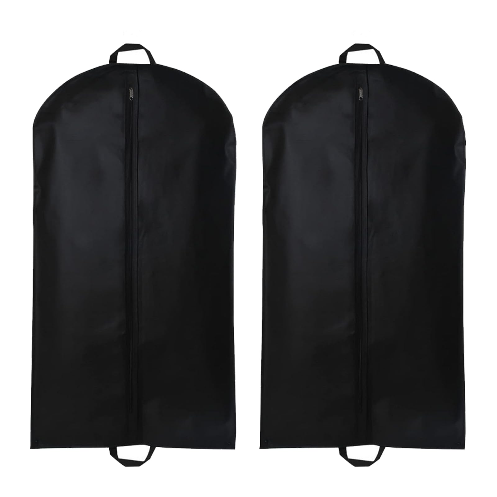 Yelinosk 2 PCS Black Suit Bag for Man 60x120cm, Dust Cover, Carrier, Storage Bag for Coats, Tuxedo - Reusable Full Zipper Garment Bag for Travel or Home
