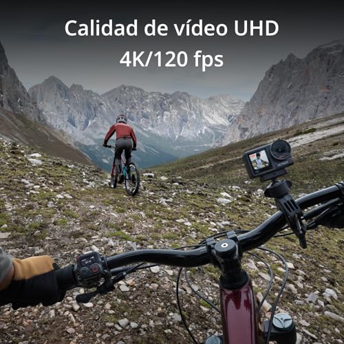 Osmo Action 4 Pack Esencial: cámara de acción Sumergible 4K/120 fps con un Sensor de 1/1.3 Pulgadas, Gran Rendimiento con Poca luz, Color D-Log M de 10 bits, batería Duradera de 1770 mAh
