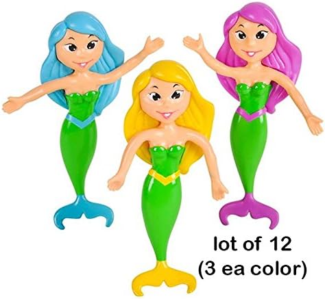 (LOT OF 12) *NEW DESIGN* MERMAID 4" Bendable Poseable Toy Party Favor RM3272