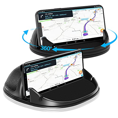 Loncaster Car Phone Holder, [Horizontal 360° Rotatable] Phone Mount & Universal Silicone Phone
