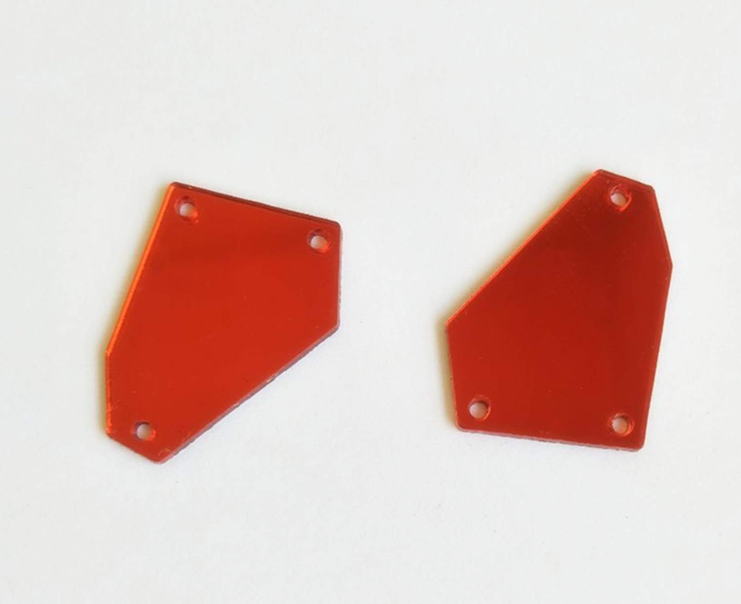 30PCS of Sew On Acrylic Irregular Mirror,DIY Mirrored Rhinestones for Costume Evening Dresses Cloth Garment Accessory 35MM (Red, 35MM)