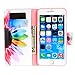 Tutuwen Magnetic PU Leather Wallet Flip Stand Case for iPhone 6 (4.7-Inch) / iPhone Air - Colorful Flower