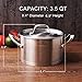 HOMI CHEF Matte Polished NICKEL FREE Stainless Steel 3.5 QT Stock Pot with Lid (No Toxic Non Stick Coating, 8.5 Inch Straight Sided) - Cookware Set - Cookware Pots And Pans Sets Cookware Sets
