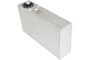 RAINMAN S Aluminum 15 Gallon Slim Fuel Cell Fuel Gas Tank & Level Sender Silver Replacement for Hot Rod Street Racing Drift