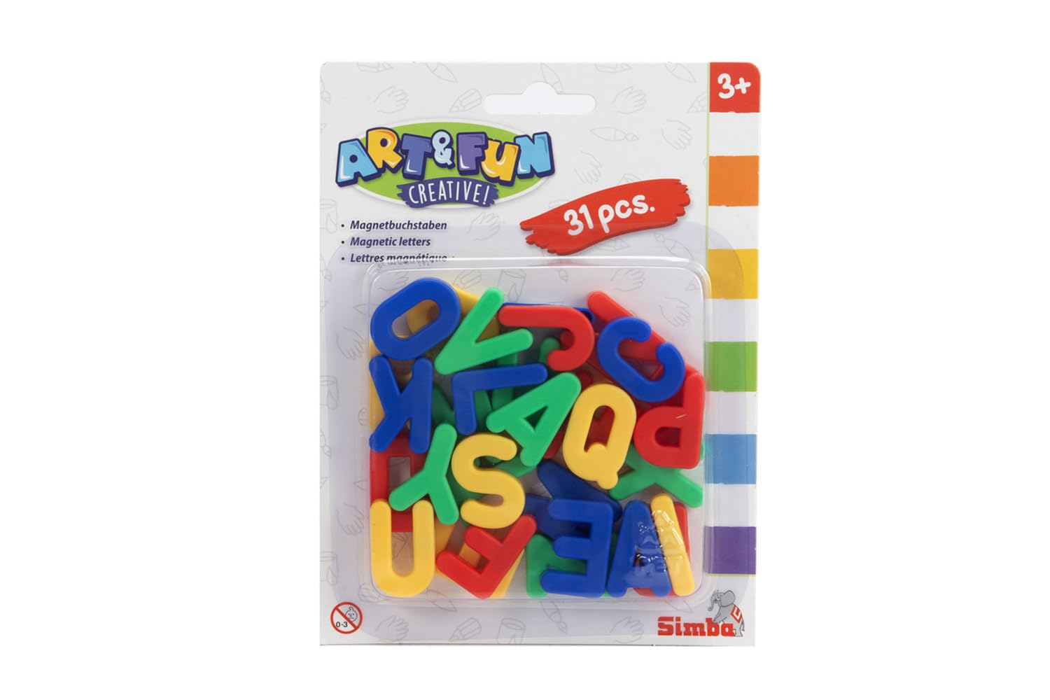 Simba Alphabet Fridge Magnets | 31 pieces 3.2cm High Magnetic Capital Letters | Bright Vibrant Colours | Made of Durable, Safe Plastic | Ages 3+