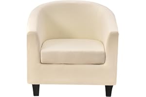 CRFATOP 2 Piece Club Chair Slipcover Stretch Barrel Chair Covers Printed Tub Chair Slipcovers Soft Armchair Covers Removable Furniture Protector Arm Chair Cover for Living Room,31