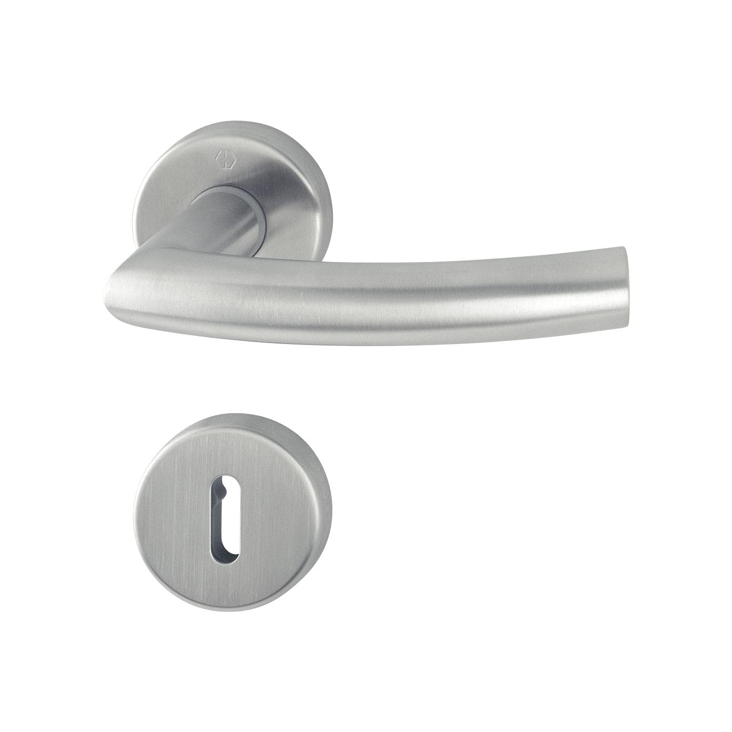 HOPPE 2819221 BB, 37-42, matt Stainless Steel Trondheim Handle Set with Rosettes (Deadlock)