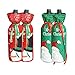 4pcs Christmas Wine Bottle Covers Bags,CHFUN Snowman and Santa Claus Wine Bottle Bag for Table Holiday Decorations