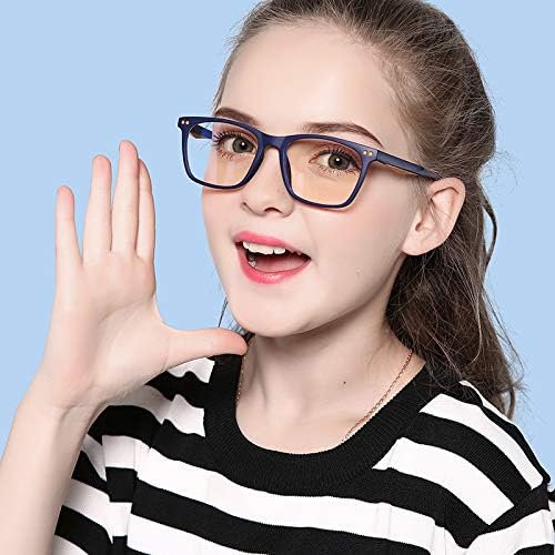 Musivon Kids Blue Light Blocking Glasses for Teens Computer Gaming Glasses Anti Blue Ray Fake Glasses for Children Boys Girls Age 4-14 (Navy Blue) - Image 3