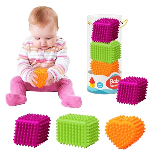ROHSCE Sensory Balls Baby Teething Toys 6-12 Months, Soft Spiky Textured Multi Ball Set for Boys & Girls 1-3, BPA Free Montessori Tactile Development, 6 Pcs