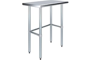 AMGOOD 18 in. x 30 in. Open Base Stainless Steel Work Table | Residential & Commercial | Food Prep | Heavy Duty Utility Work Station | NSF