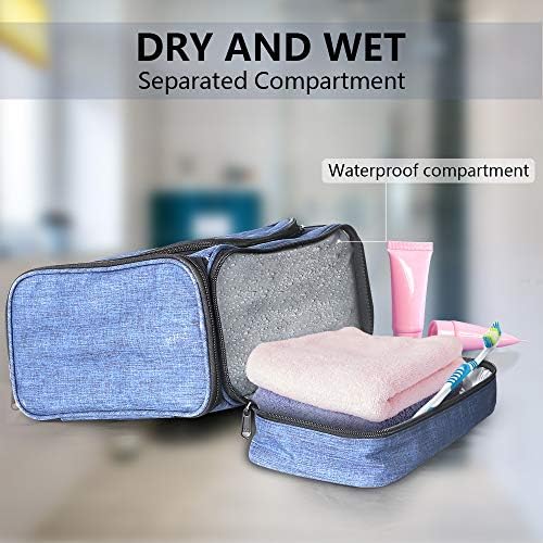 Leccod Large Hanging Travel Toiletry Bag for women and men ,Water-resistant Cosmetic Makeup Bag ,Full Sized Container Organizer for Shampoo, Toiletries etc. (Navy Blue) 5 Leccod Large Hanging Travel Toiletry Bag for women and men ,Water-resistant Cosmetic Makeup Bag ,Full Sized Container Organizer for Shampoo, Toiletries etc. (Navy Blue)