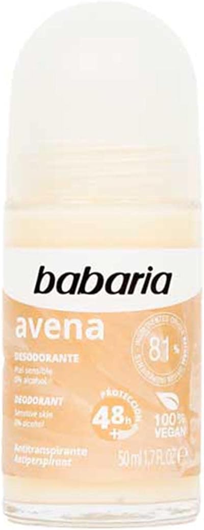 Babaria Rollon Avena Deodorant Sensitive Skin 0% Alcohol Antiperspirant 50ml