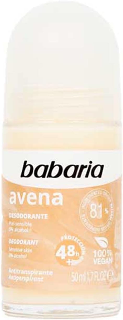 Babaria Rollon Avena Deodorant Sensitive Skin 0% Alcohol Antiperspirant 50ml