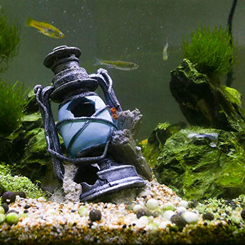 boxtech Poly Resin Lighthouse Aquarium Decoration - Artificial Decor Lamp House Baby Fish Hiding Fun Tank Aqurium Ornament Landscaping - Thumbnail 6