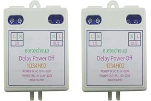 Eletechsup AC Time Delay Relay, 50-60HZ, 110V/120V/220V, DIP Switch for Time Setting, for Small Power Water Pump, Automatic Door (2PCS)