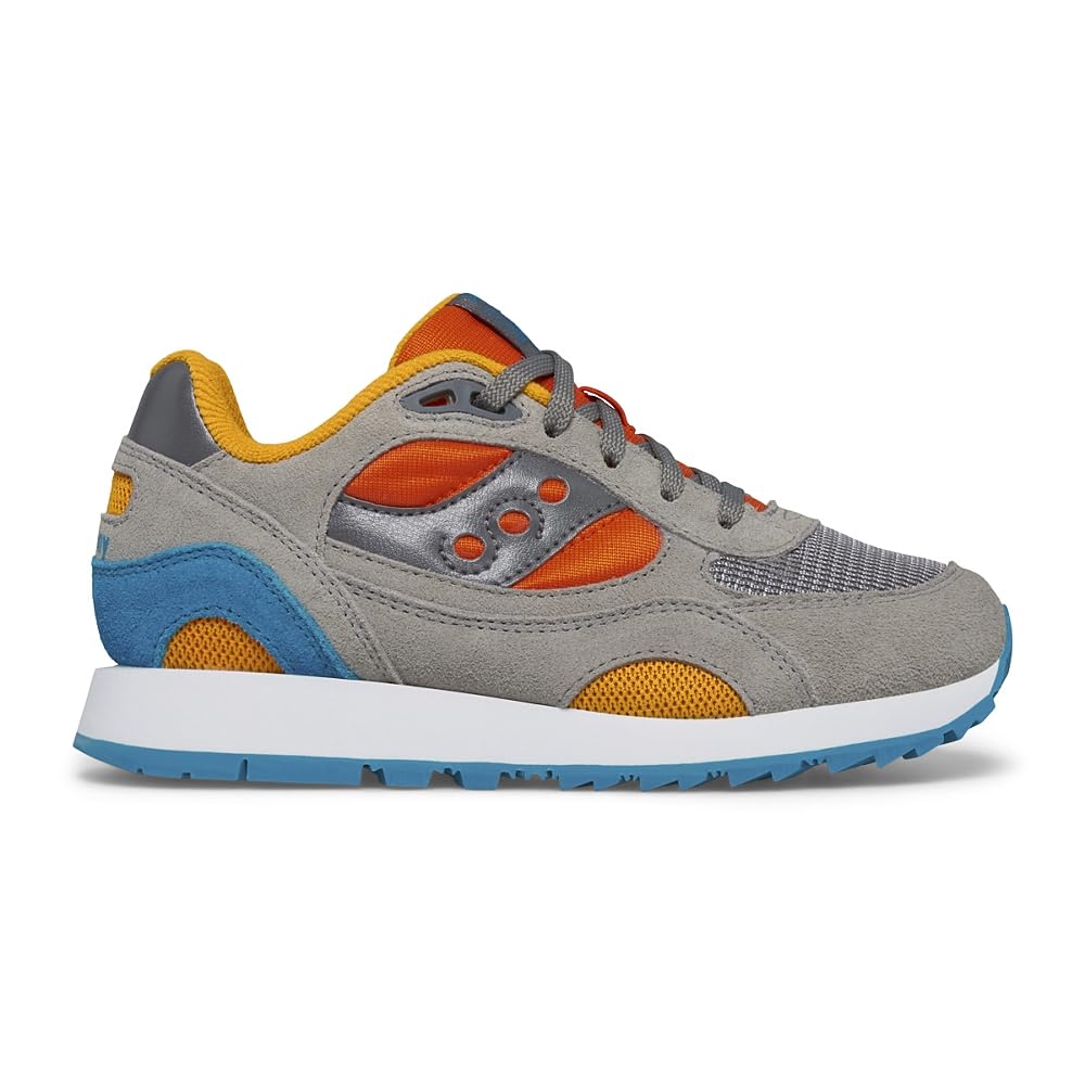 Saucony Shadow 6000 Sneaker, Grey/Orange/Blue, 11.5 US Unisex Big Kid