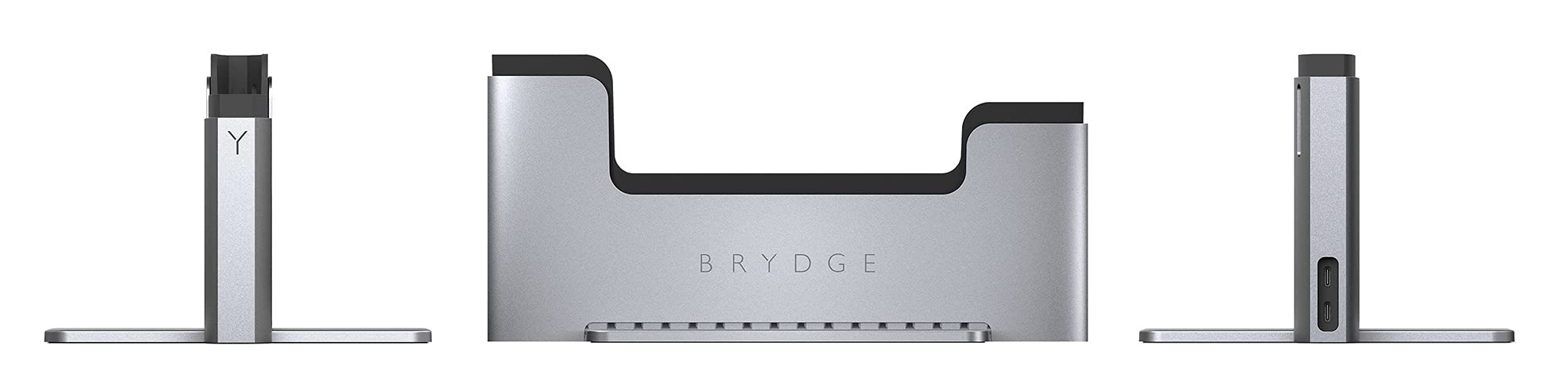 Brydge Space-Saving Laptop Stand | Vertical Docking Station Compatible with 2019 & 2020 16-inch MacBook Pro (not 2022 M1 Models) | 2 x Thunderbolt™ 3 Ports