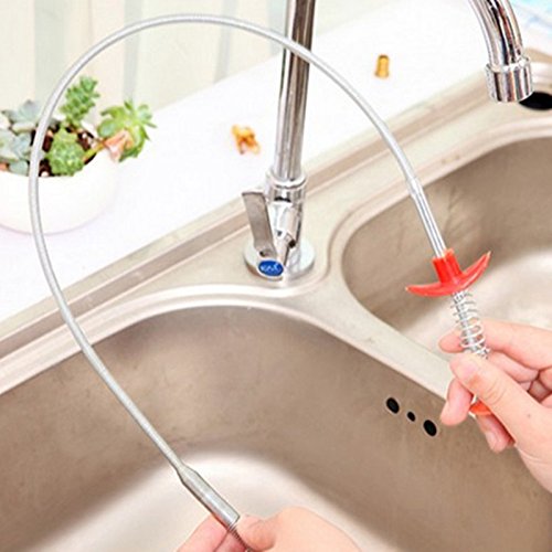 Samoii Clog Remover Drain Relief Auger Cleaner Tool,Sink Drain Cleaning Brush, Sewer Hair Catcher for Bathroom Tub, Toilet,Clogged Drains, Dredge Pipe, Sewers,Sink, Kitchen (C#62.9inch)
