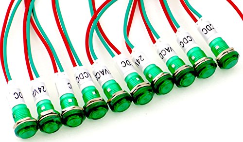 Yuco YC-9WRT-23G-12-10 LED 9mm Miniature Indicator Pilot Light 12V AC/DC, Green, 10 Piece - Thumbnail 6