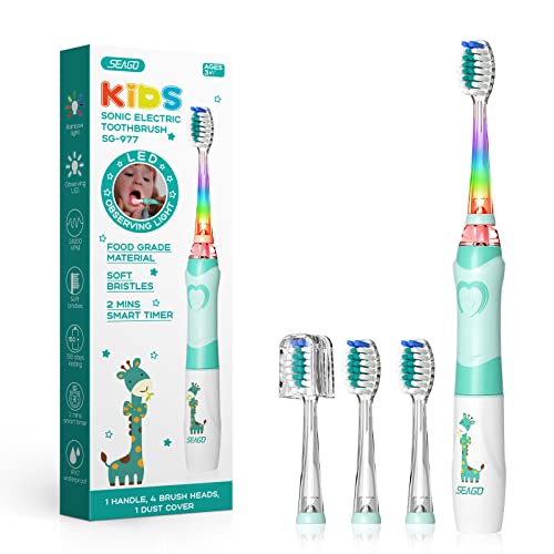 SEAGO Kids Electric Toothbrushes Sonic Toothbrush, Soft Battery Powered