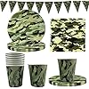 Camouflage-Military-Party-Kit-FANDE-41pcs-Camo-Party-Supplies-Set-Disposable-Camo-Tableware-Set-Paper-Plates-Paper-Cups-Napkin-Pennant-Banner-Army-Birthday-Decorations Camouflage Military Party Kit, FANDE 41pcs Camo Party Supplies Set Reusable Camo Tableware Set Paper Plates Paper Cups…