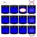 DilaBee 12-Pack 8 Ounce Plastic Cobalt Blue Refillable Slime/Cosmetic Jars with Lids and Labels, Round Containers For Beauty Products, Cream, Exfoliating Scrub, Face Masks and Lotion