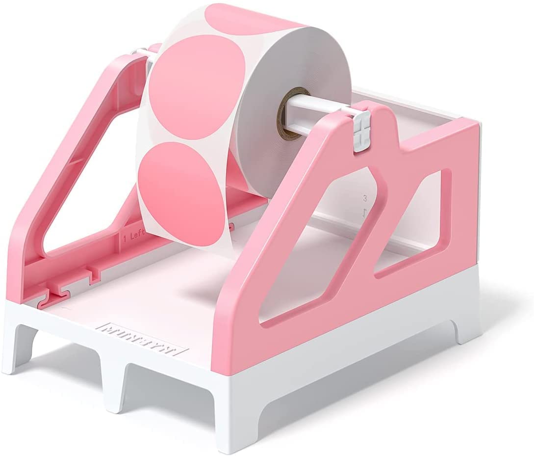MUNBYN Label Holder for Rolls and Stack Fan-Fold Labels, ILH01, Pink