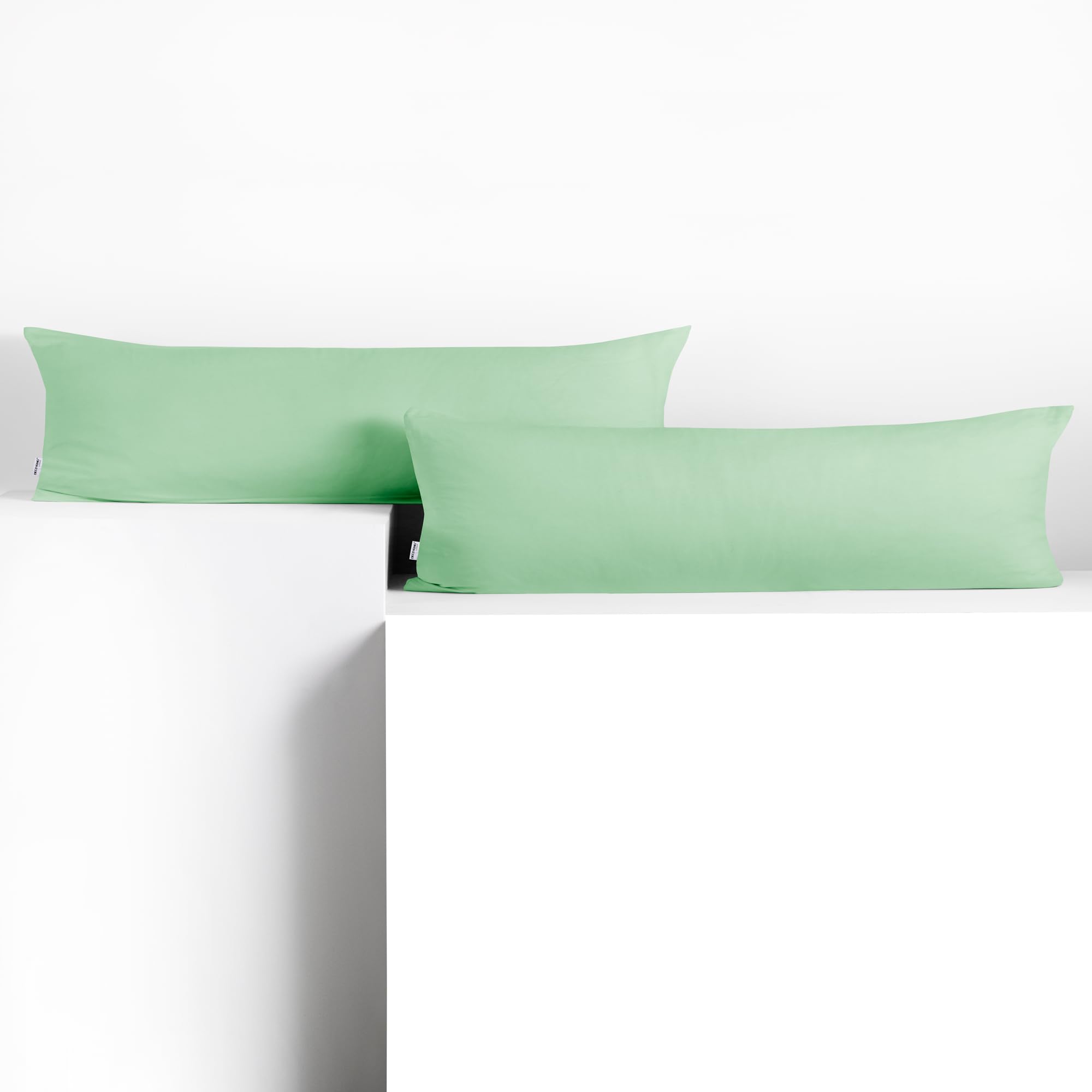 DecoKing 2 x Pillowcases 20 x 145 cm Jersey Cotton Zip Mint Amber — image 1