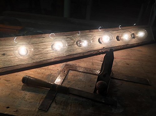 8 Bulb rustic barn wood bathroom vanity light bar