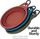 OHMO Collapsible Dog Bowl Large 800ml with Carabiner Peacock Blue view 5
