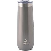 Manna Sleek Champagne Flute Tumbler - 9 Oz - Grey