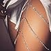 Simsly Crystal Multi Layers Leg Chain Silver Thigh Chains Glitter Fashion Party Body Chain for Women and Girls