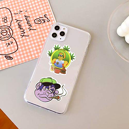 Weed Stickers for Laptop, 100pcs Marijuana Stickers for Teen, Adults, Waterproof Stickers for Water Bottles, Hydro Flask, Computer, Phone Case, Vinyl Stickers Decals