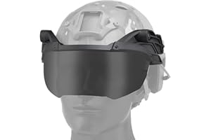 N\C Can Be Quickly Connected to The Tactical Fast Helmet External Flip Goggles, Safety Goggles with 2-Color Lenses,Side ARC Rails