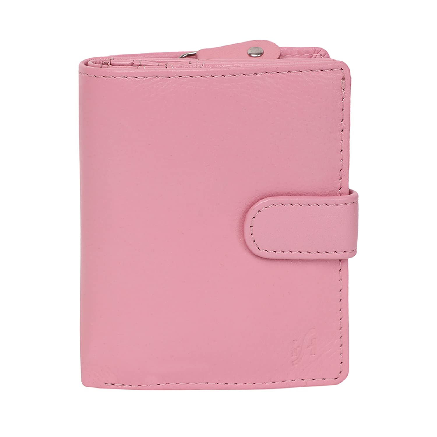 STARHIDE Women RFID Blocking Genuine Leather Clutch Wallet with Id Window and Side Zipped Coin Pouch 5530 (Pink) — image 1