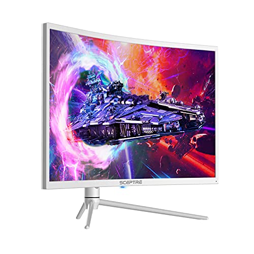 Sceptre 27" Curved Nebula White QHD 2K Monitor 2560 X 1440p Up To 165Hz