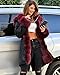 Roiii Plus Size Women Warm Fleece Vintage Winter Coat Hood Jacket Parka Outwear (XXL, Black Wine)