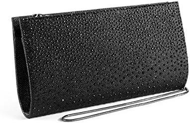 GGBAZZARA Women Rhinestone Frosted Evening Clutch Bag Formal Party Clutches Wedding Purses (black)