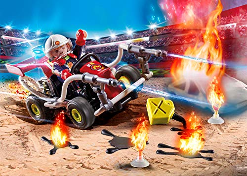 PLAYMOBIL Stuntshow 70554 Feuerwehrkart, Für Kinder von 4-10 Jahren – Bild 3
