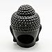 Omonic Porcelain Zen Garden Yoga Meditation Black Thai Buddha Head Statue Essential Oil Burner Home Decor (Black)