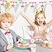 Unicorn Party Supplies Birthday Party Set 134pcs Serves 16 Guests | Disposable & No Washing Up | Perfect Party Solution 100% Bio-Degradable Non-toxic Decoration Tableware Cutlery